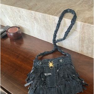 Boho/hippie chic jean purse/bag. One of a kind/hand made.